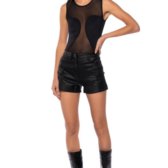 Xena See Me: Mesh Panel Cut Out Plus Size Bodysuit 1X - Picture 7 of 7